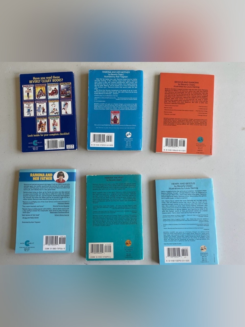 Beverly Cleary Ramona Book Lot 📚 Set of 6 Vintage Paperbacks - Picture 2 of 7